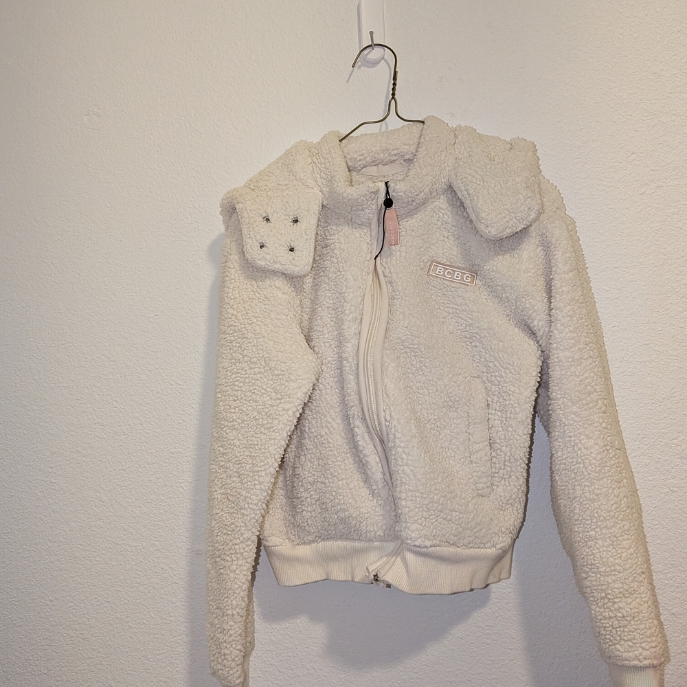 BCBG Cream Fleece Jacket